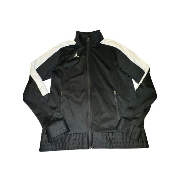 Nike Air Jordan Track Jacket Men's Size M Black White Full Zip Pockets Jumpman - Picture 1 of 6